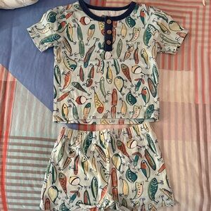 Mudpie Kids Fish Print Set NWOT